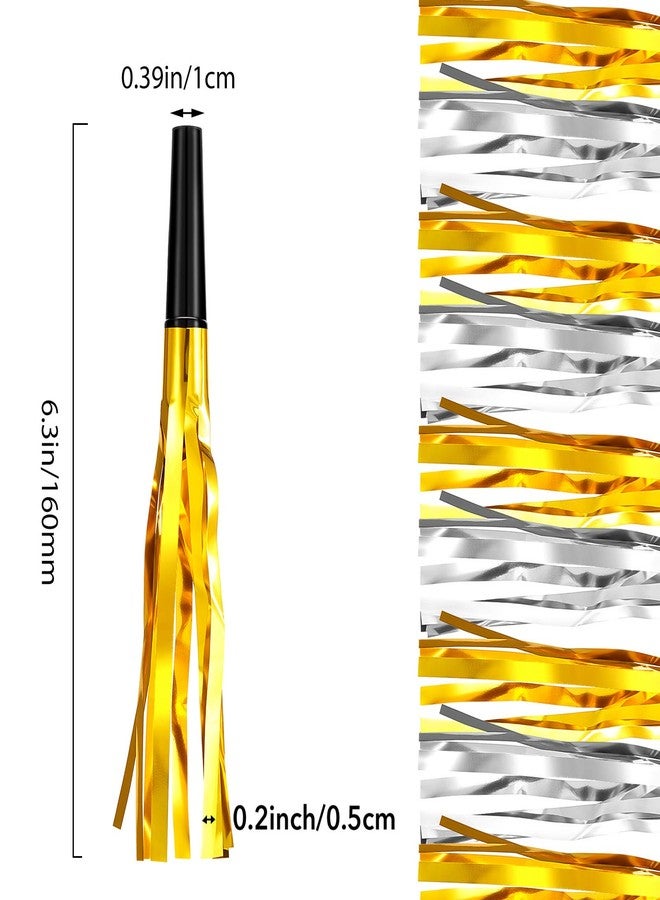 Skylety 40 Pieces Party Noise Makers New Year Horns and Blowouts Gold Glitter Squawkers Whistles Metallic Party Fringed Noisemaker Musical Blowers Bulk for Christmas 2025 Birthday Party Supplies - Image 3
