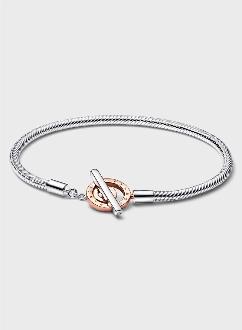 PANDORA Pandora Signature T-Bar Snake Chain Bracelet