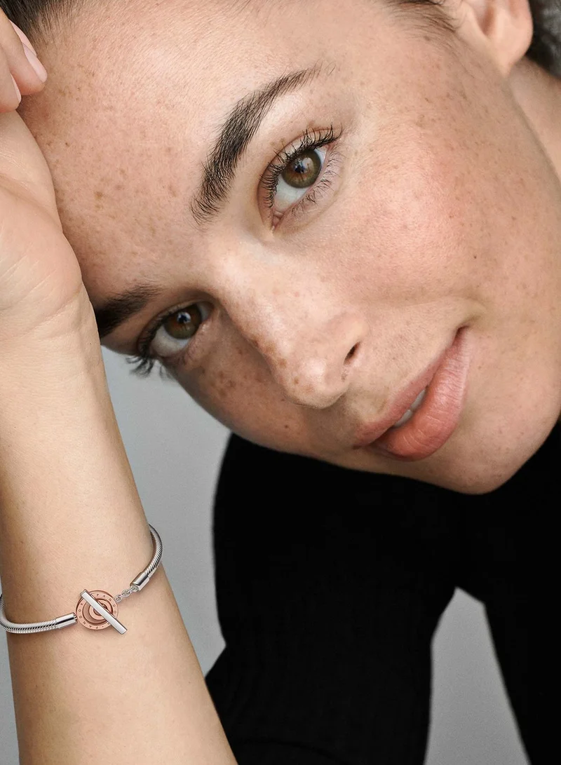 PANDORA Pandora Signature T-Bar Snake Chain Bracelet