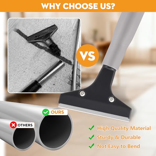 Luvenia Heavy Duty 4-inch Razor Blade Floor Scraper, 50 Inch Long-Handle, Cleaning Glass Wall Scraper, with 10 Blades, Painting Stripping Tools, Tile, Floors, Walls - Image 3