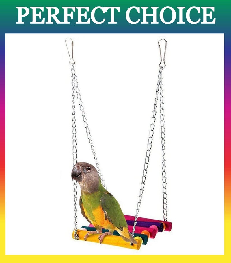 Despacito Birds Swing Hanging Toy Wooden Hammock for Birds Parrots Parakeets Budgies Cockatiels Lovebirds (5-pcs) - Image 2