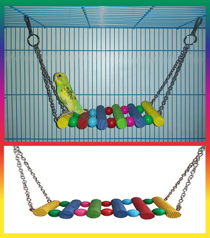 Despacito Birds Swing Hanging Toy Wooden Hammock for Birds Parrots Parakeets Budgies Cockatiels Lovebirds (5-pcs) - Image 4