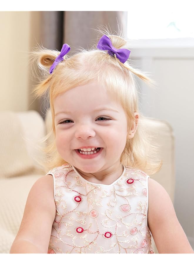 KASTWAVE Baby Girl Hair Accessories Set 20 Pcs Bow Tie Mini Elastic Hair Bands Suitable For Toddlers - Image 5