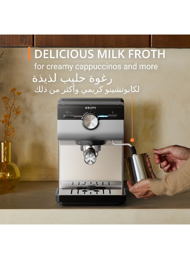 كروبس AUTHENTIC + XP384 | Manual Espresso Machine | Full Flavor Extraction | Intuitive Manual Interface | Smart Design | XP384EM0 2 L 1140 W XP384EM0 Black - Image 4