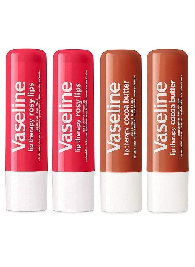 Vaseline مجموعة متنوعة من أحمر الشفاه بخلاصة زبدة الكاكاو وزبدة الفازلين: بلسم الشفاه بخلاصة الفازلين: 48 جرام لكل عبوة (4 عبوات) - Image 2