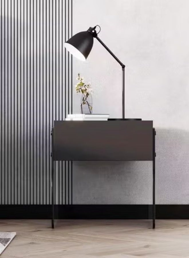 سي آند سي هوم التصميم الحديث الحد الأدنى السرير الجدول منضدة الزجاج الساقين الجانبية الجدول التعريفي ليلة ضوء نهاية الجدول مع تخزين درج لغرفة النوم غرفة المعيشة أثاث المكاتب المنزلية  50x40x47.5 سم - Image 1