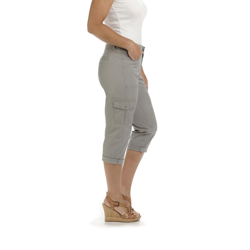 Lee Women's Relaxed Fit Austyn Knit Waist Cargo Capri Pant, Frost Gray, 12 - Image 2