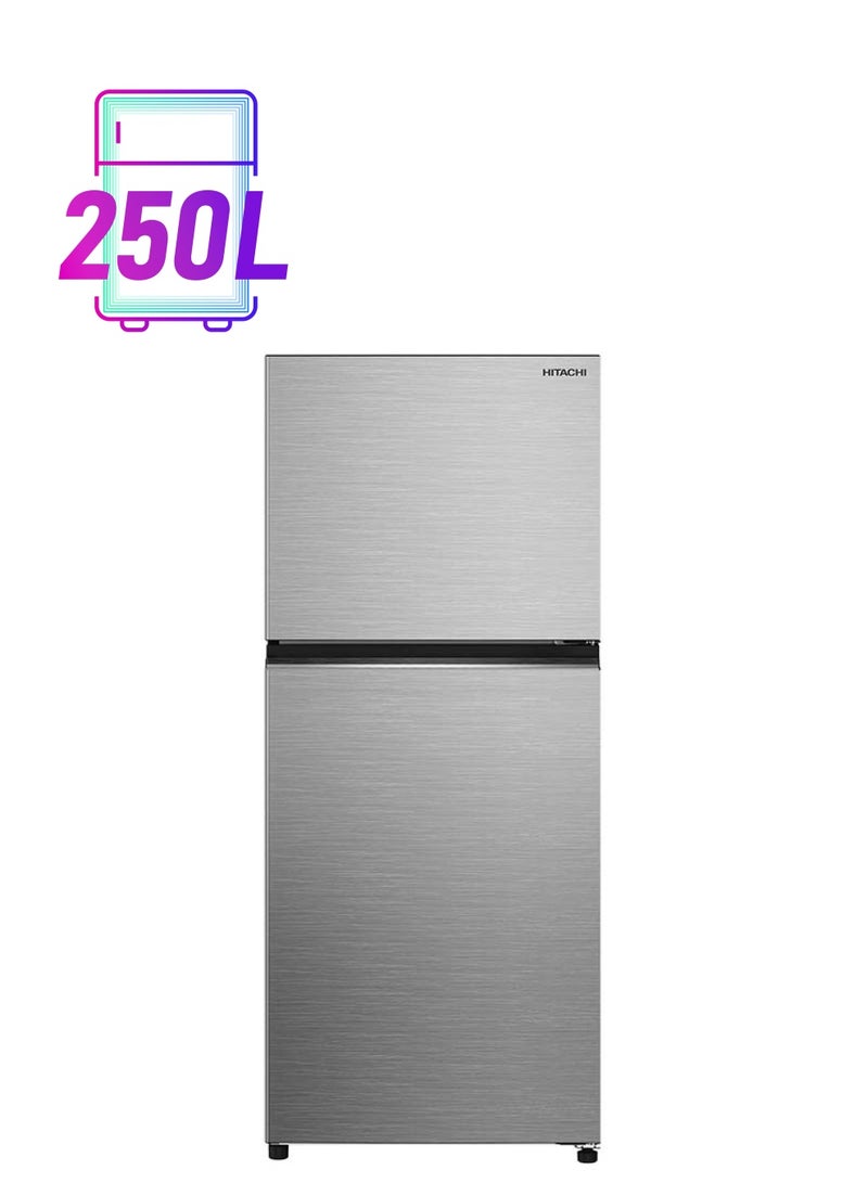 HITACHI Double Door Refrigerator 250 L, 12.2 CU, 250 L HRTN6379SXSA Steel - Image 1