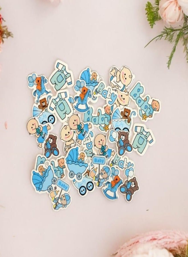 Chocozone Baby Boy Decorations for 1st Birthday Decorations for Baby Basket Hampers Baby Shower Decorations Basket 3D Motives for Gift Wrapping (10 Designs) (Pack of 50) - Image 3