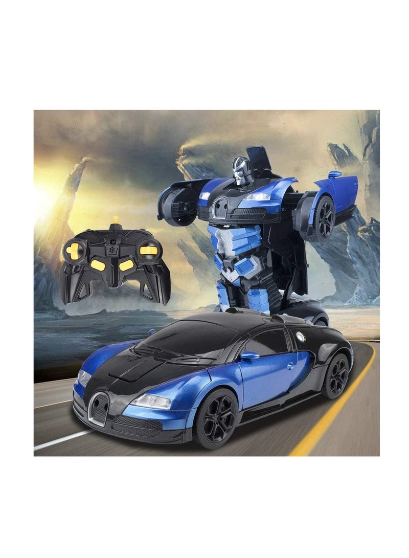AROAQ Add Di Blue Remote Control Car Transform Robot RC Car with 40MHz Version Remote And One Button Transforming 360 Degree Rotation Drifting Ideal Car Scale and Birthday Gift Toy  - Image 3