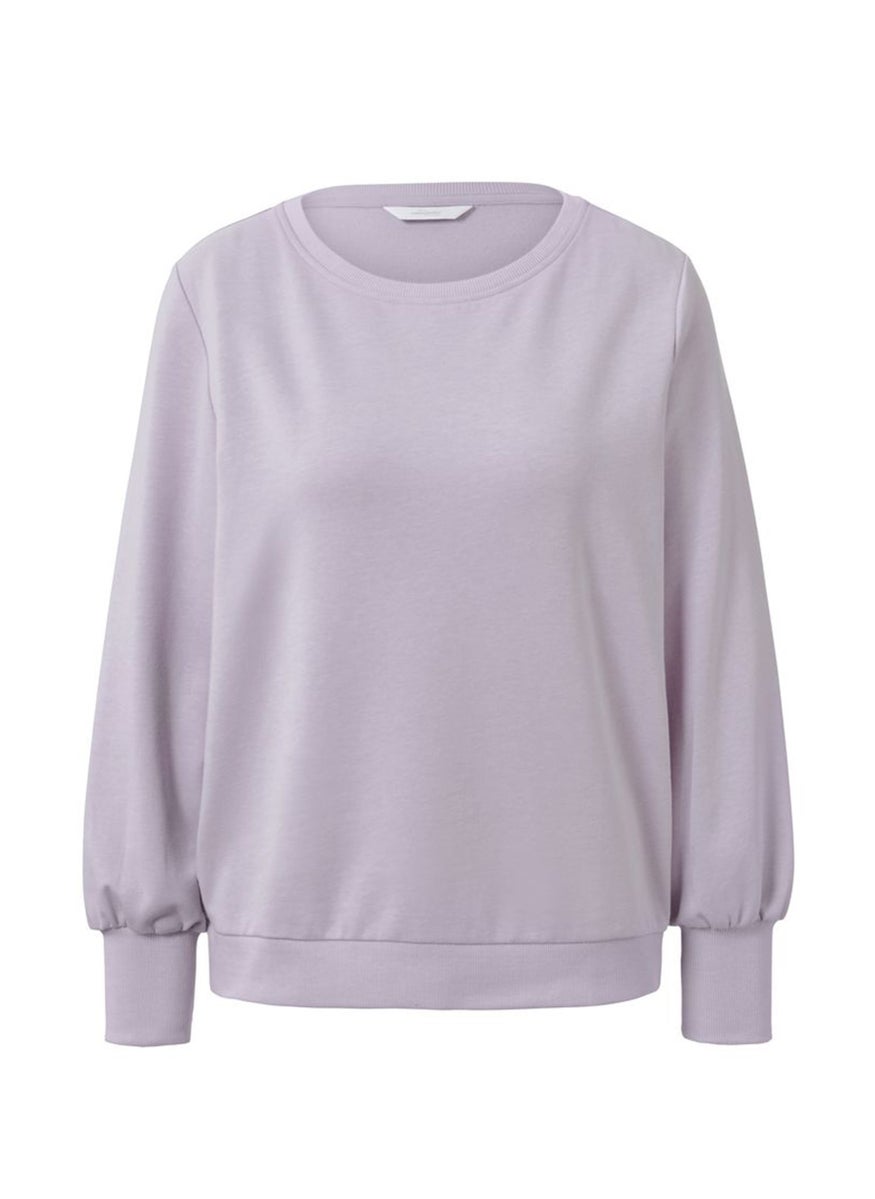 Tchibo Women Crew Neck Solid Sweatshirts, Lilac  - Image 2