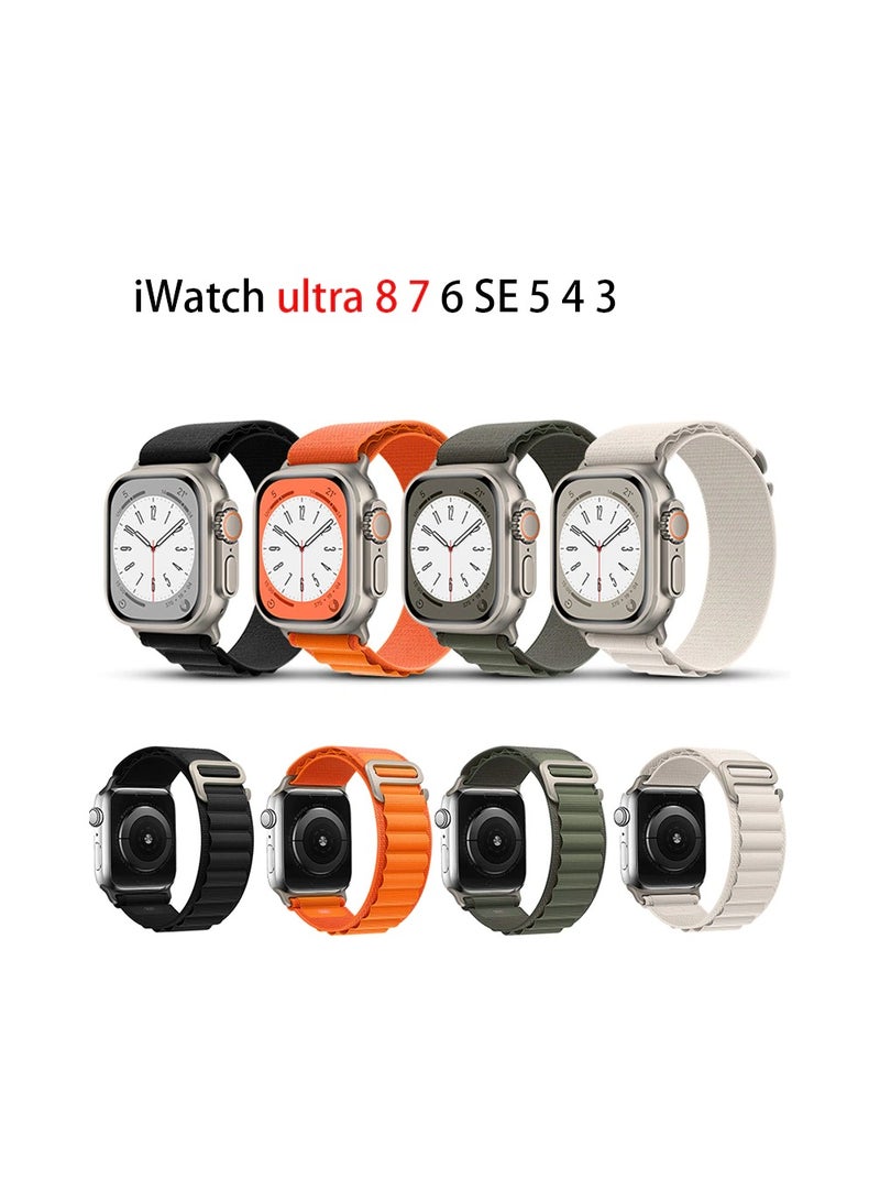 HEXABEX Replacement Apple Watch Ultra Alpine Loop Band Strap Compatible with 46mm/45mm/44mm/49mm for All Series Orange - Image 3
