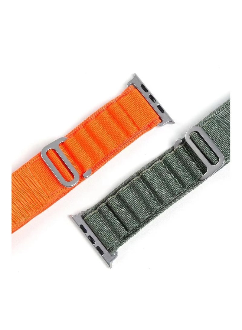 HEXABEX Replacement Apple Watch Ultra Alpine Loop Band Strap Compatible with 46mm/45mm/44mm/49mm for All Series Orange - Image 4