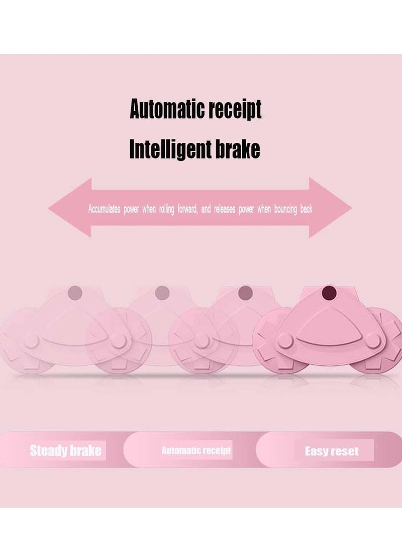 Ab Roller Wheel 4D Dynamic Core Trainer with Elbow Support No-slip Handle Ab Roller for Abs Workout Exercise Wheels for Abs Training-pink - Image 4