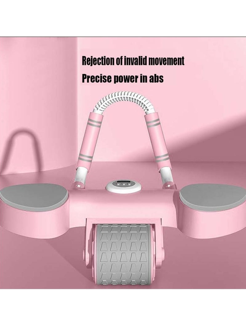 Ab Roller Wheel 4D Dynamic Core Trainer with Elbow Support No-slip Handle Ab Roller for Abs Workout Exercise Wheels for Abs Training-pink - Image 2