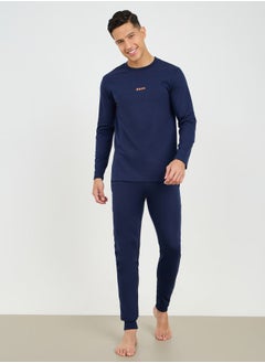 Terry Long Sleeve T-Shirt and Slim Fit Cuffed Pyjama Set