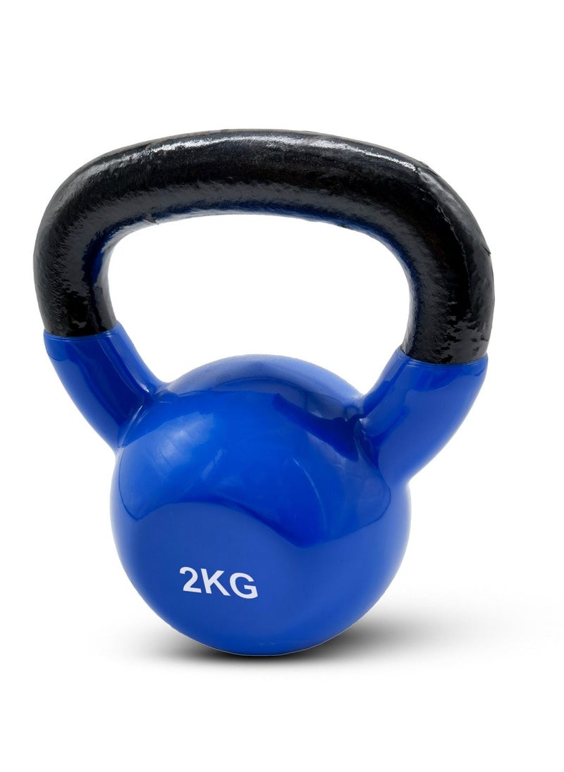 H PRO - HM SPORTS Vinyl Coated Cast Iron Kettlebell Weight | Strength Training Bells for Weight Lifting, Conditioning, Strength and Core Training 2 KG - Image 1