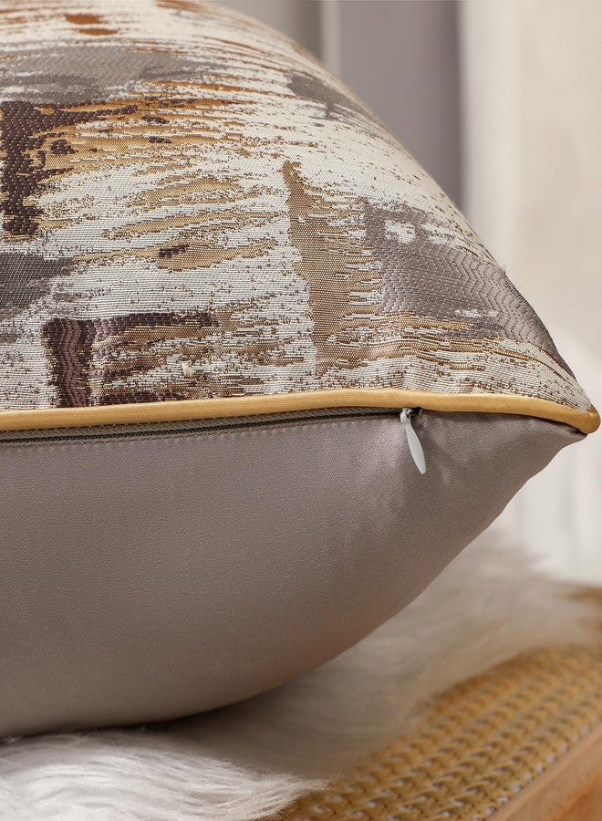 vctops Luxury Gold Abstract Decorative Throw Pillow Covers Soft Square Cushion Case Pillowcase for Sofa Bedroom Car (Gold Coffee,18"x18") - Image 4