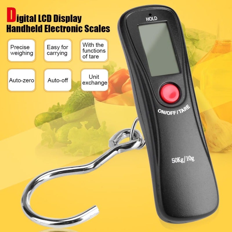 WeiHeng Digital Luggage Scale: 100kg Capacity, Backlit LCD Display - Compact Portable Design, Precise Weighing Scale for Travel, Outdoor Fishing, Home Kitchen & Daily Use - Image 1