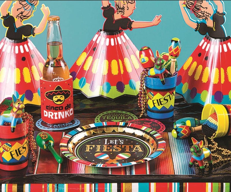 Fun Express Serape Fiesta Placemats (Set of 50) Cinco de Mayo Party Supplies Multicolor - Image 3