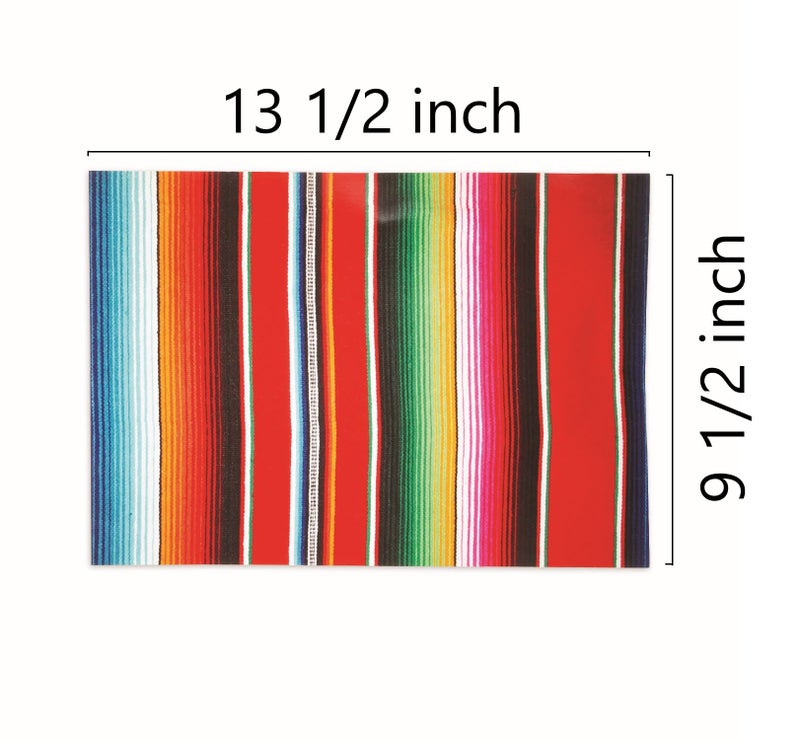 Fun Express Serape Fiesta Placemats (Set of 50) Cinco de Mayo Party Supplies Multicolor - Image 5