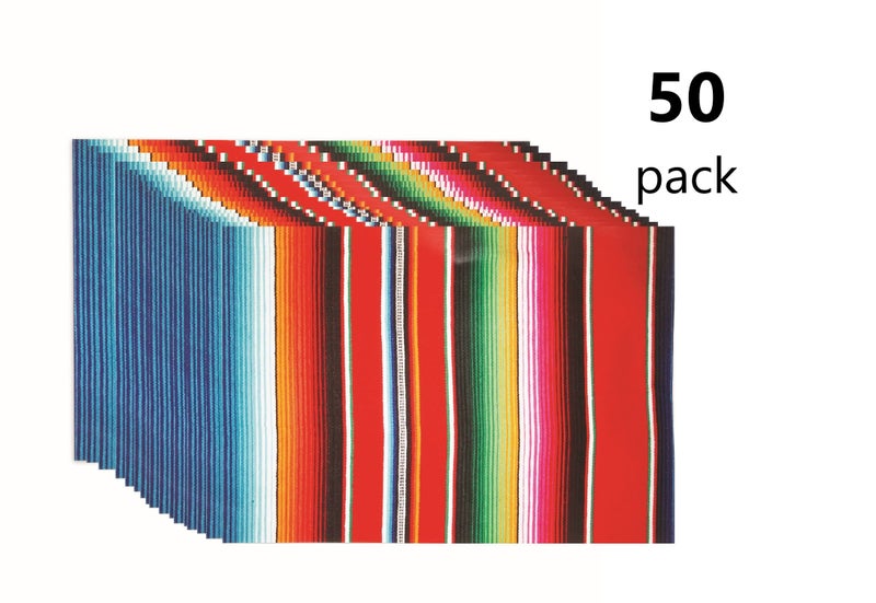 Fun Express Serape Fiesta Placemats (Set of 50) Cinco de Mayo Party Supplies Multicolor - Image 4