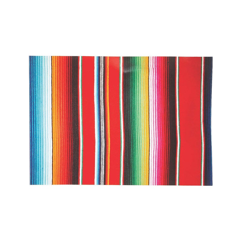 Fun Express Serape Fiesta Placemats (Set of 50) Cinco de Mayo Party Supplies Multicolor - Image 1