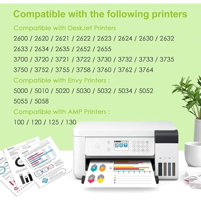 RE-MANUFACTURED 65XL 65BXL INK CARTRIDGE REPLACEMENT FOR HP ENVY 5058 5055 5052 DESKJET 2622 2624 2652 2655 3752 3755 3758 3720 3721 3730 PRINTERS, WITH NEW VERSION CHIP (BLACK,2 PACK) - Image 2