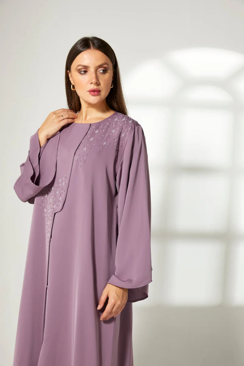 Moistreet  Embroidered Flared Sleeve Abaya for Women | Best Price UAE