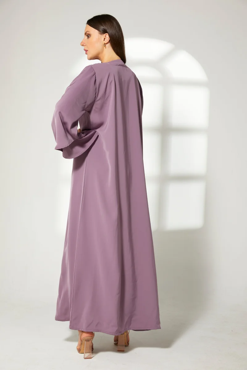 Moistreet  Embroidered Flared Sleeve Abaya for Women | Best Price UAE