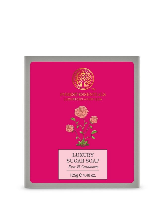 Forest Essentials Luxury Sugar Soap - Rose & Cardamom 125g - Image 1