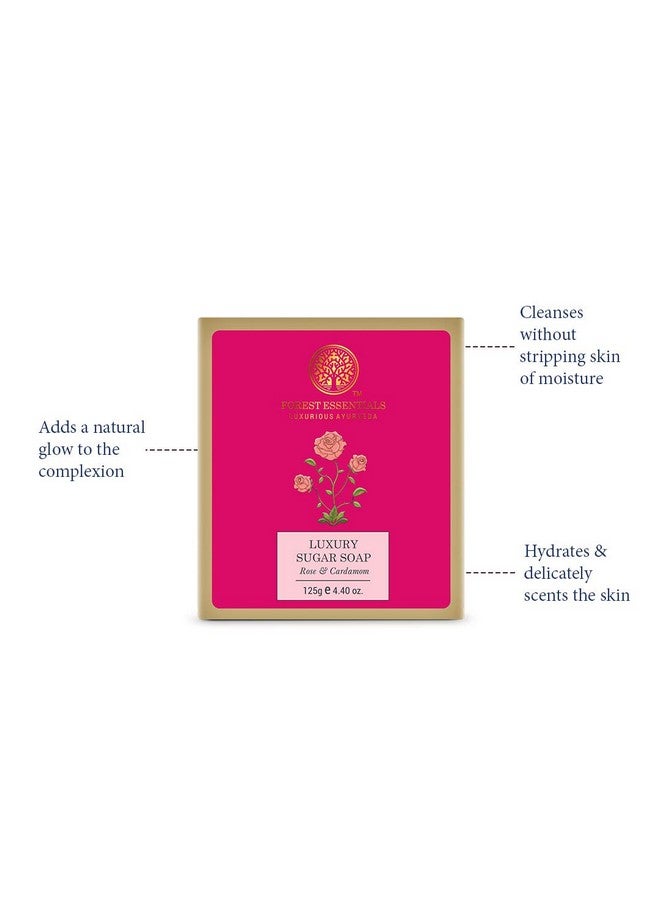 Forest Essentials Luxury Sugar Soap - Rose & Cardamom 125g - Image 5