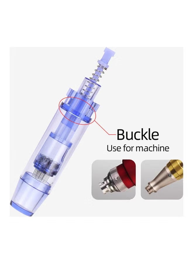 مجموعة خراطيش إبر ديرما بديلة لقلم الوخز بالإبر الدقيقة من 24 دبوس مكونة من 10 قطع أزرق 14.5 x 4.5 x 9.5سم - Image 1