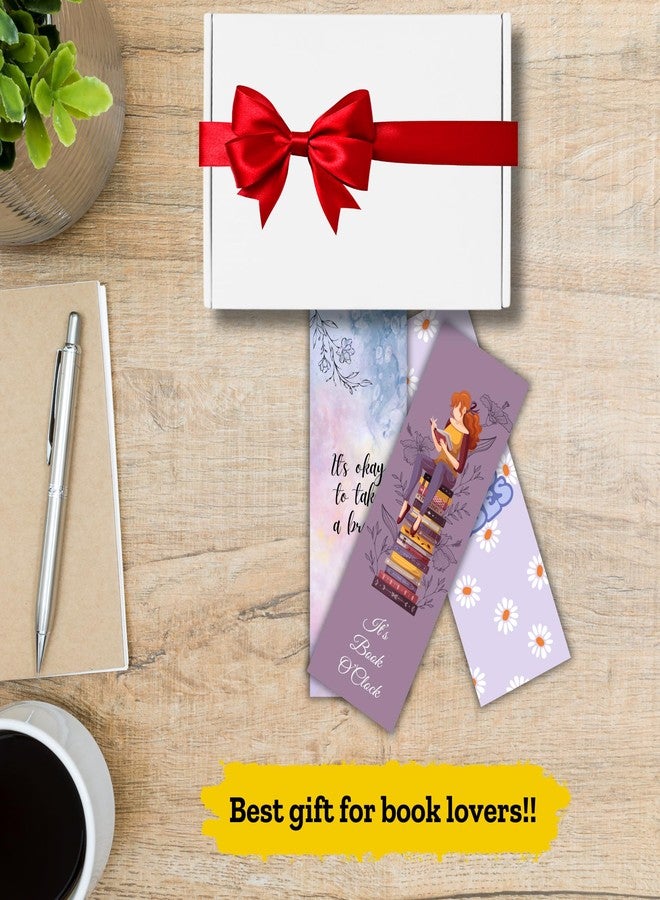 EKDALI Bookmarks Set of 16 | Specially Designed for Book| 350 GSM Thick Book Marks| Matte Finished NO Repeat Designs|Purple Theme| Size 2 x 6 in - Image 5