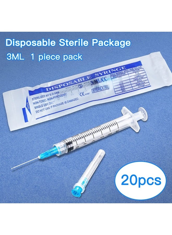 RUIZHE 3ML Disposable syringe with Needle, Individually Wrapped (23Ga 25mm/1.0inch, Pack of 20)  - Image 5