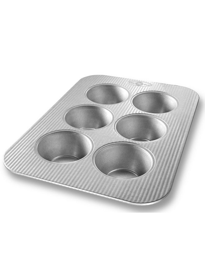 USA Pan Jumbo Texas Muffin Pan, 6 Well, Nonstick & Quick Release Coating, Aluminized Steel - Image 1