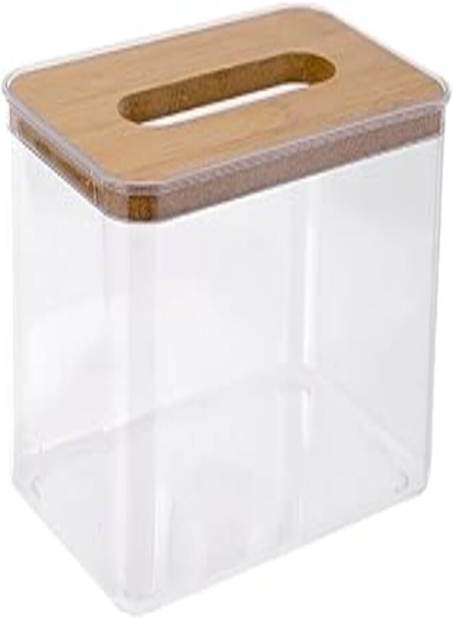 Clear Acrylic Tissue Box Dryer Sheet Dispenser Rectangle Tissue Holder Cover Countertop Napkin Organizer Bathroom Facial Napkin Case for Office Room