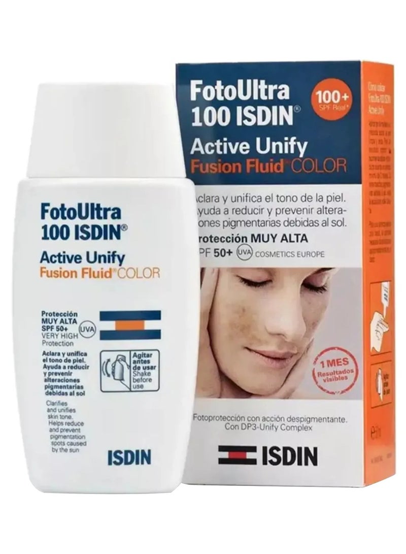 Isdin FotoUltra 100 Active Unify SPF 50+ Color Fluid Tinted Sunscreen 50ml
