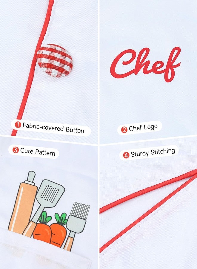 ANPHILE Chef Costume for Kids with Hat – Toddler Chef Outfit Cooking Baking Dress Up Set Career Day Costumes for Boys Girls - Image 4