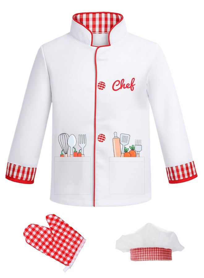 ANPHILE Chef Costume for Kids with Hat – Toddler Chef Outfit Cooking Baking Dress Up Set Career Day Costumes for Boys Girls - Image 2
