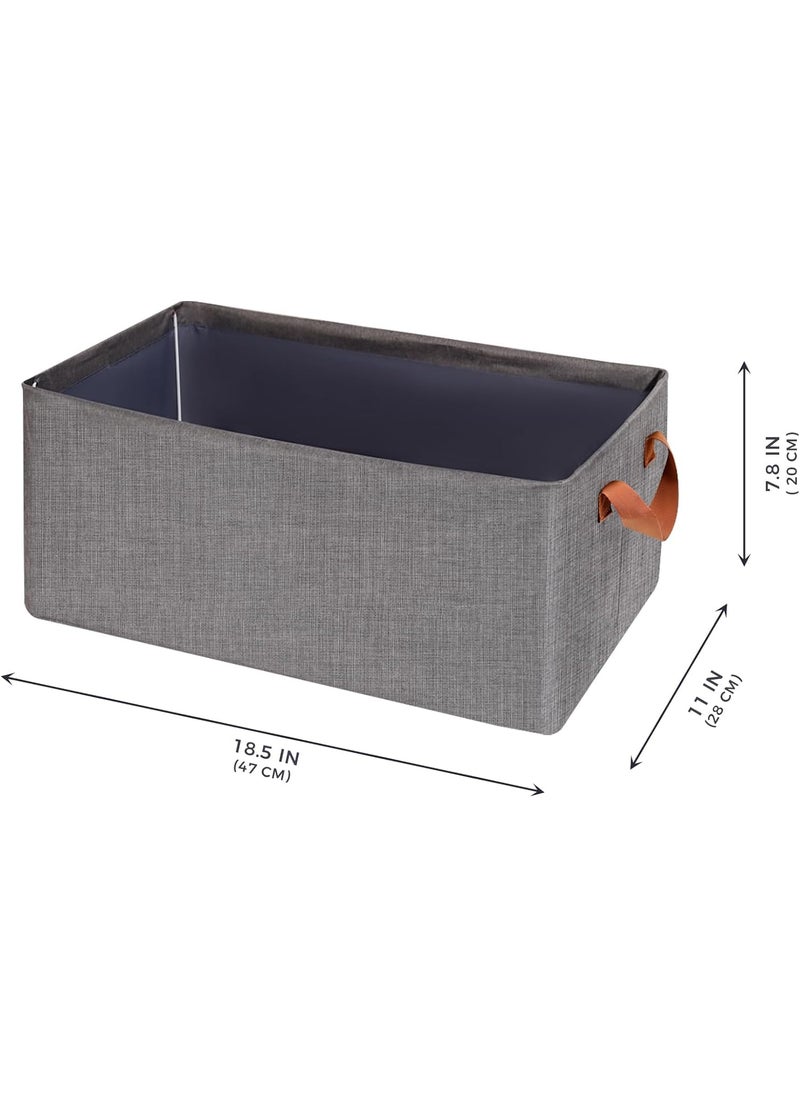NESTIFY NESTIFY Foldable Storage Box for Clothes PACK OF 6 Wardrobe Organizer For Clothes Collapsible Clothing Basket With Handles Metal Frame Clothes Organiser for Wardrobe Cloth Storage Box26LiterGREY  - Image 2