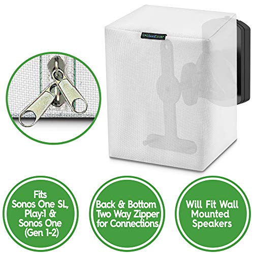 SoundCover Single White Outdoor Speaker Cover for Sonos Play:1 / One/One SL – 600D Weatherproof & UV-Resistant – Wall Mount Compatible - Image 3