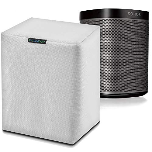 SoundCover Single White Outdoor Speaker Cover for Sonos Play:1 / One/One SL – 600D Weatherproof & UV-Resistant – Wall Mount Compatible - Image 1