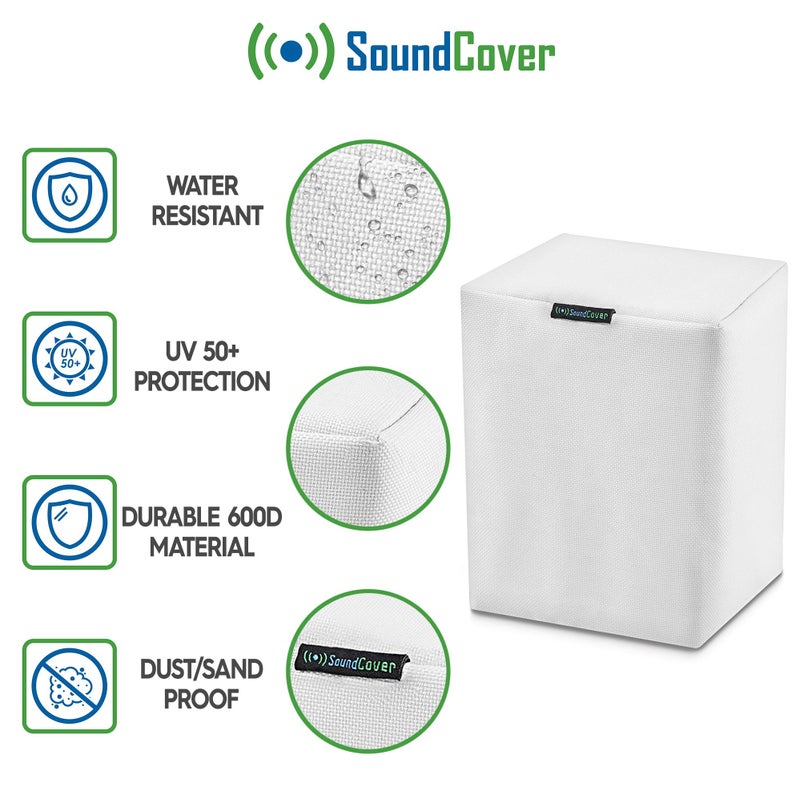 SoundCover Single White Outdoor Speaker Cover for Sonos Play:1 / One/One SL – 600D Weatherproof & UV-Resistant – Wall Mount Compatible - Image 2