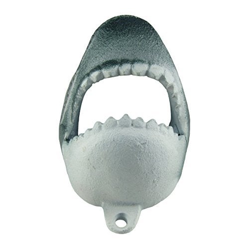 Treasure Gurus Cast Iron Shark Head Beer Cap Soda/Pop Top Wall Mount Bottle Opener Bar/Pub Tool - Image 2