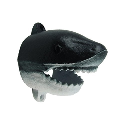 Treasure Gurus Cast Iron Shark Head Beer Cap Soda/Pop Top Wall Mount Bottle Opener Bar/Pub Tool - Image 1
