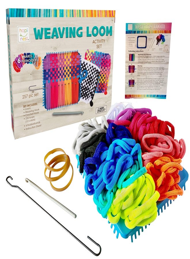 Hapinest Make Your Own Potholders Weaving Loom for Kids, Weaving Loom Kit, Pot Holder Loom Kit for Beginners, Potholder Loops Arts and Crafts Kit for Kids Girls Boys Ages 6 7 8 9 10-12 Years Old & Up - Image 2