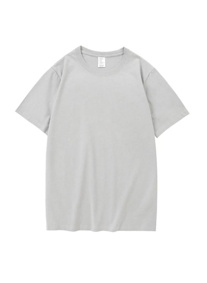 Song Feng Ya Heavy Pure Cotton Solid Color Short Sleeve Plus Size Loose Men's And Women's T-shirt Half Sleeve Round Collar Fashion Pullover Top 