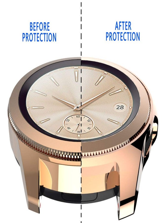 Suoman 3-Pack for Samsung Galaxy Watch 42mm Case, Soft Plated TPU All-Around Protective Bumper Cover Case for Samsung Galaxy Watch 42mm Smartwatch-Rose Gold+Rose Gold+Clear - Image 5