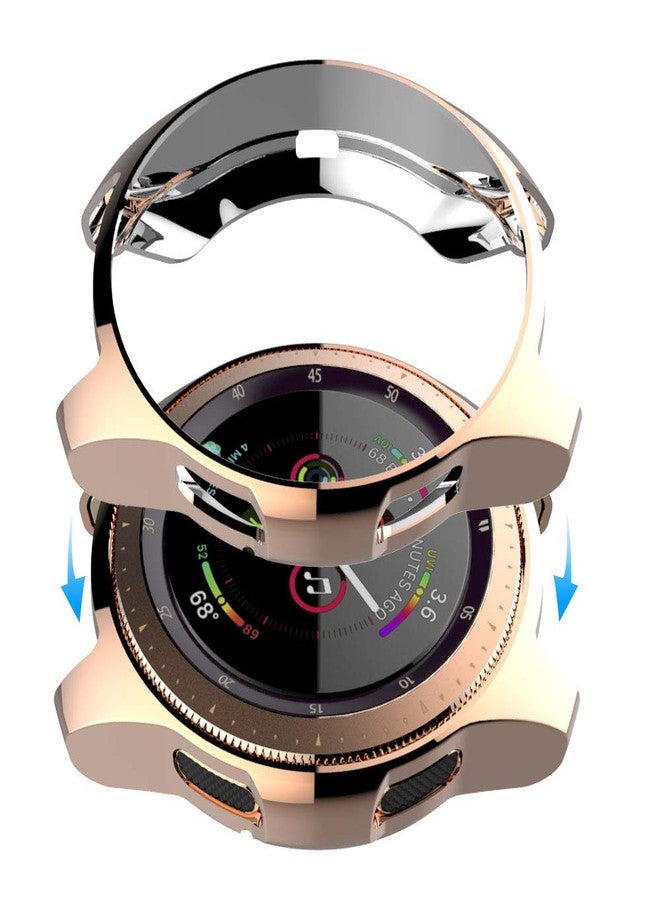 Suoman 3-Pack for Samsung Galaxy Watch 42mm Case, Soft Plated TPU All-Around Protective Bumper Cover Case for Samsung Galaxy Watch 42mm Smartwatch-Rose Gold+Rose Gold+Clear - Image 3